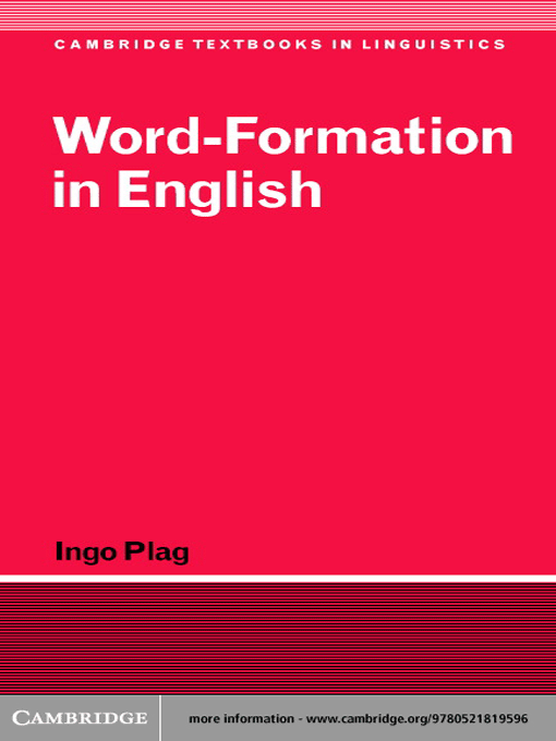 Title details for Word-Formation in English by Ingo Plag - Available